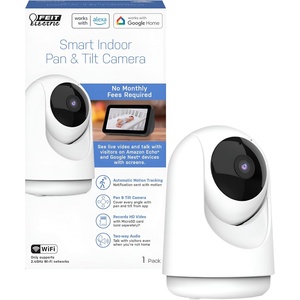image:imageFeit Electric Indoor Security Camera with Motion Detection 30ft Night Vision Pan and Tilt Head 24GHz WiFi 2Way Audio 1080p HD Works with Alexa amp Google Asst Plugin White CAMPANWiFiG2Old Gen Baby Cam