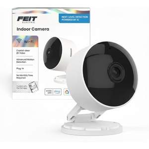 image:imageFeit Electric Indoor Security Camera with Motion Detection 30ft Night Vision Pan and Tilt Head 24GHz WiFi 2Way Audio 1080p HD Works with Alexa amp Google Asst Plugin White CAMPANWiFiG2New Gen Security Cam