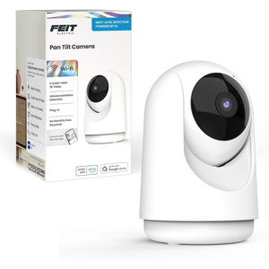 image:imageFeit Electric Indoor Security Camera with Motion Detection 30ft Night Vision Pan and Tilt Head 24GHz WiFi 2Way Audio 1080p HD Works with Alexa amp Google Asst Plugin White CAMPANWiFiG2New Gen Baby Cam