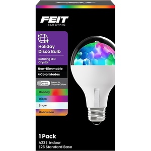 image:imageFeit Electric LED Disco Light Bulb Rotating MultiColor with 4 Modes Disco Snow Holiday Halloween Easy Screwin Base 10000Hour Lifetime Perfect for Parties amp Home Ambiance DISCO4MLEDMulticolor  Disco  Holiday