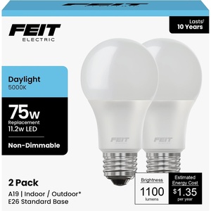 image:imageFeit Electric LED Light Bulbs  A19 75W Equivalent 80 CRI  2700K 12 Pack5000k Daylight