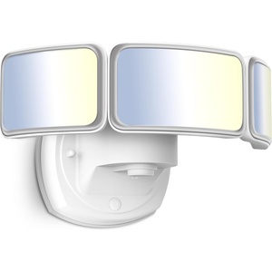 image:imageFeit Electric LED Motion Sensor Flood Light 5000 Lumens TripleHead Security Light 5CCT 2700K6500K Dusk to Dawn Outdoor Light Adjustable Brightness Weatherproof Wall Mount S105TFL5CCTMMWHMotion White 3CCT