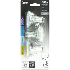 image:imageFeit Electric MR16 LED Reflector Light Bulb 35W Equivalent Dimmable GU10 Base 90 CRI 300 Lumen Adjustable Color Temperature Track Lighting 25000Hour Lifespan BPMR16GU10353CCTCA3 3Pack50Watt  Adjustable White