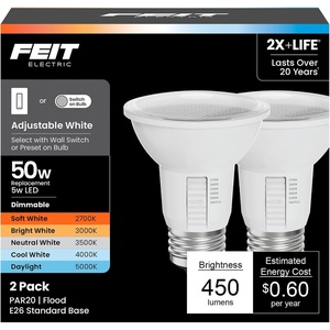 image:imageFeit Electric PAR20 LED Reflector Light 50W Eq 5CCT 6Way5cct 6way Selectable