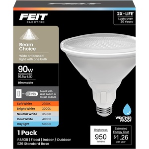 image:imageFeit Electric PAR38 LED Reflector Light 90W Eq 5CCT E26 BaseAdjustable White