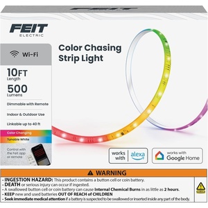image:imageFeit Electric Smart LED Strip Light 100 Ft ColorChanging RGB  Tunable White 24GHz WiFi App amp Remote Control Alexa amp Google Home Compatible Flexible Light Strip TAPE100RGBWAG10FT