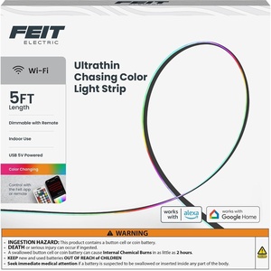 image:imageFeit Electric Smart LED Strip Light 100 Ft ColorChanging RGB  Tunable White 24GHz WiFi App amp Remote Control Alexa amp Google Home Compatible Flexible Light Strip TAPE100RGBWAG5FT
